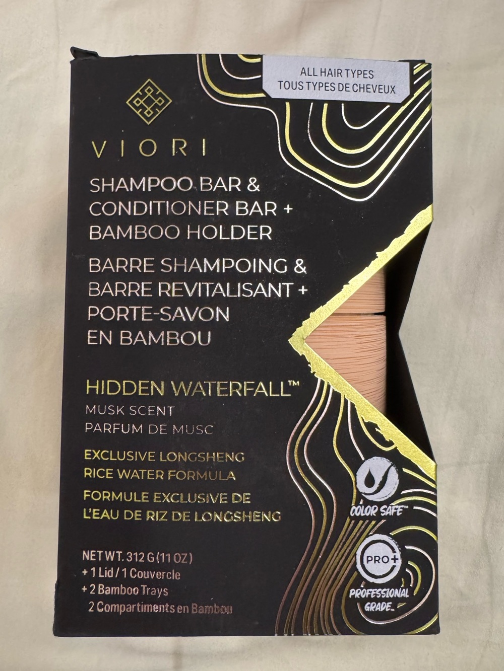 NEW Viori Hidden Waterfall Shampoo & Conditioner Bar Set — Musk (Black)